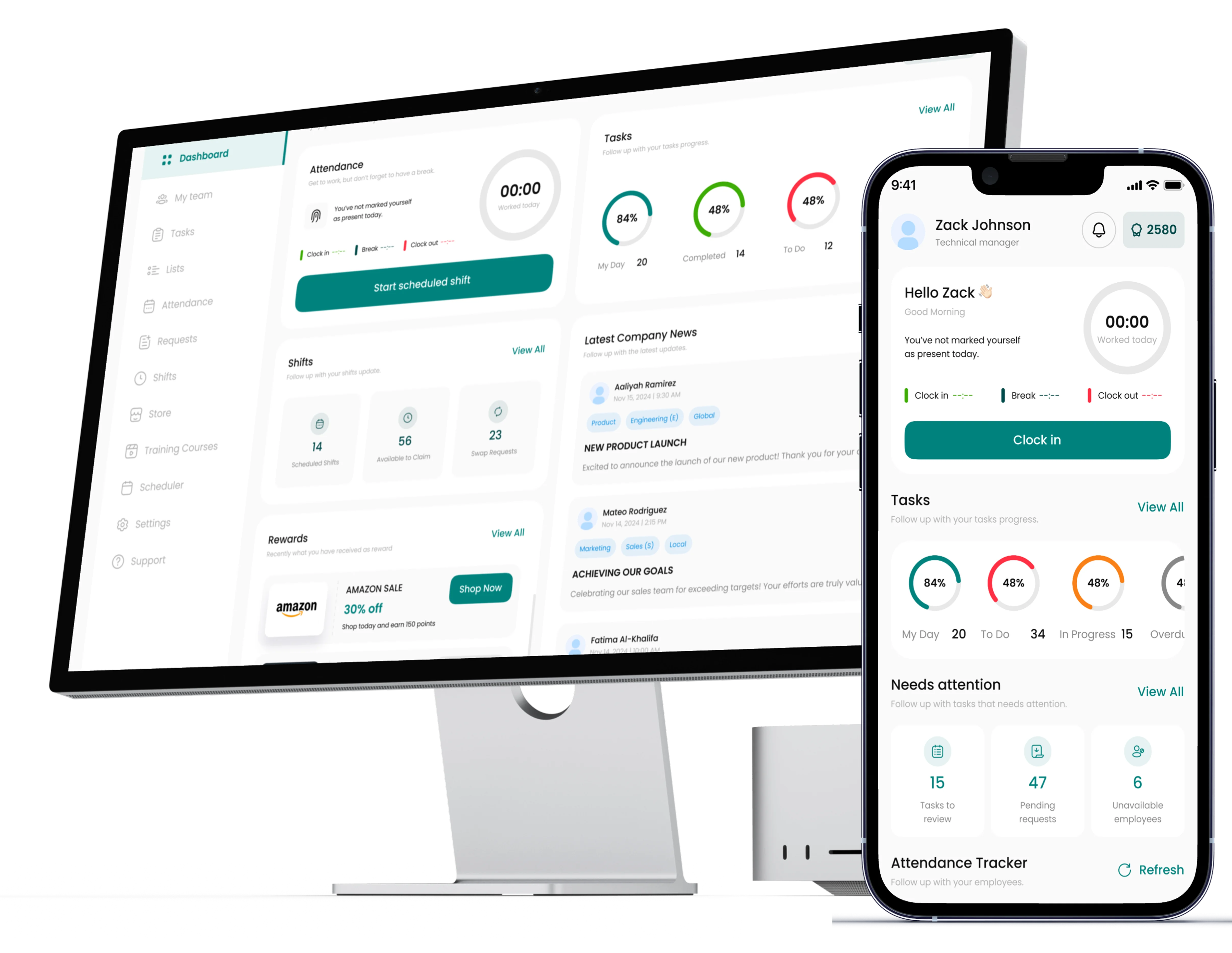 Incentify dashboard — KPIs, tasks and rewards in one platform